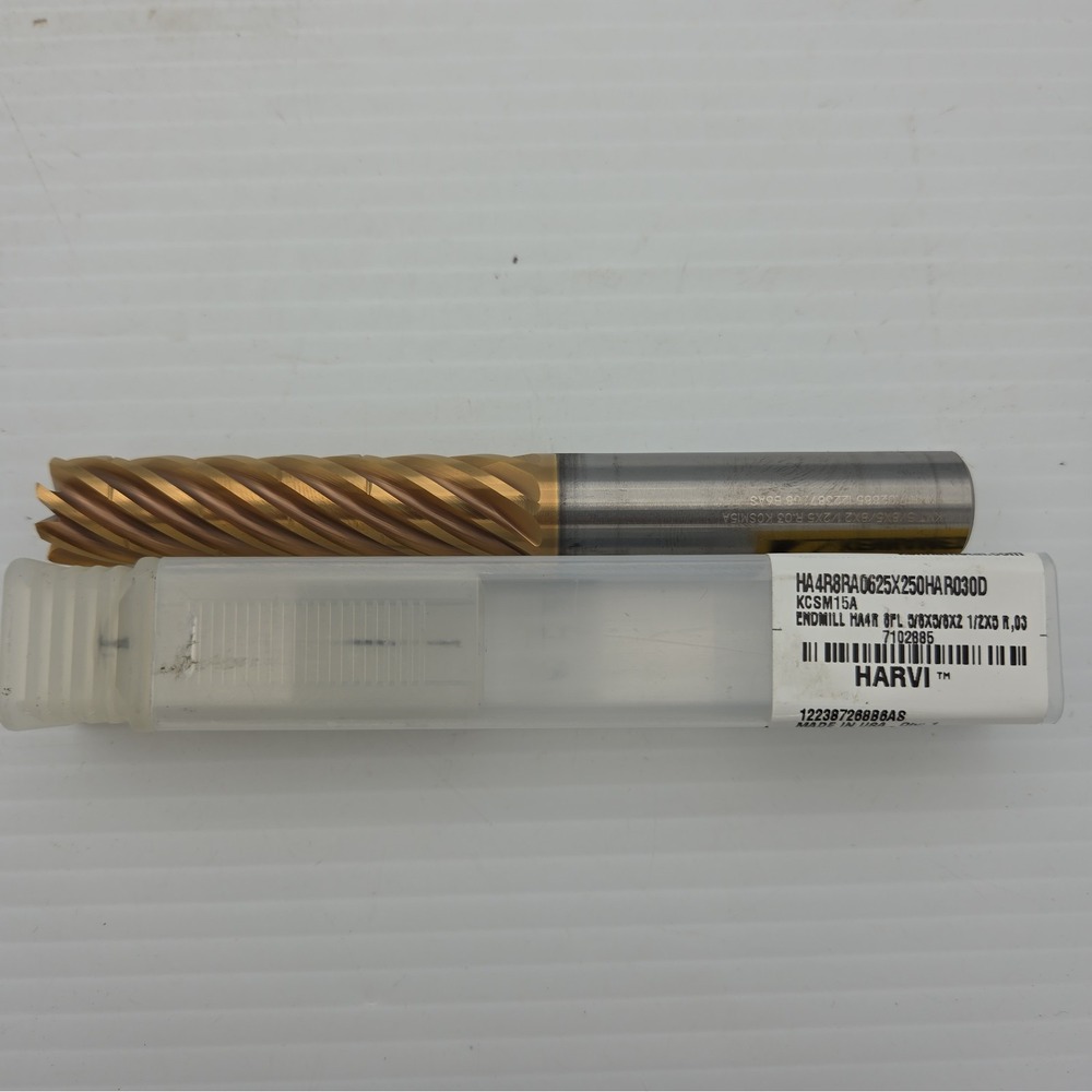 Kennametal Harvi HA4R8RA0625X250HAR030D KCSM15A End Mill 8FL 5/8 x 2.5 x 5